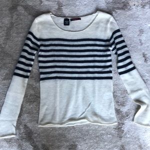 Navy and cream striped sweater